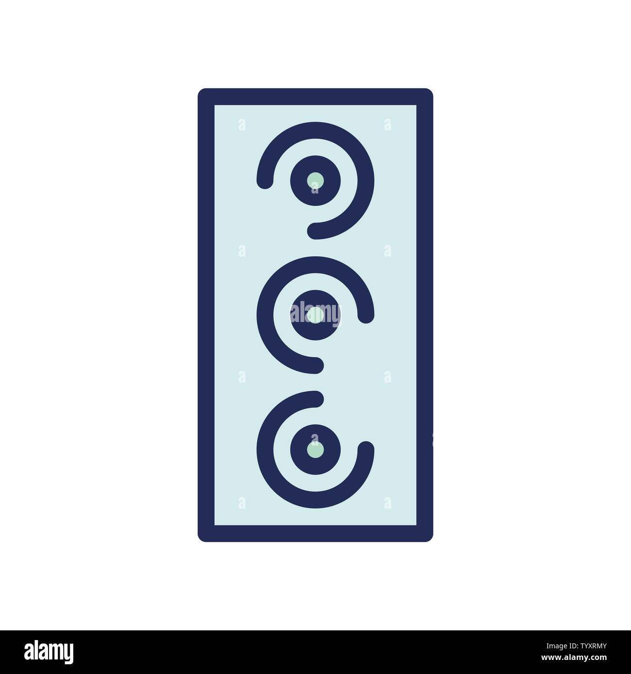 Audio Lautsprecher Multimedia Logo oder Symbol Abbildung. Perfekt für Website, App, Design, Muster, etc. Stockfoto