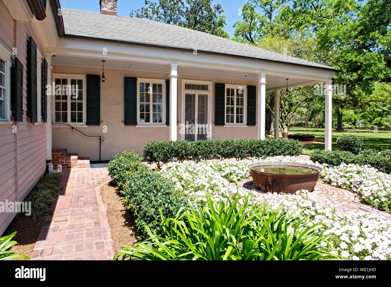 Welcome Center in Oak Alley Plantation, einem historischen Ort einer ehemaligen Zuckerrohrplantage Stockfoto