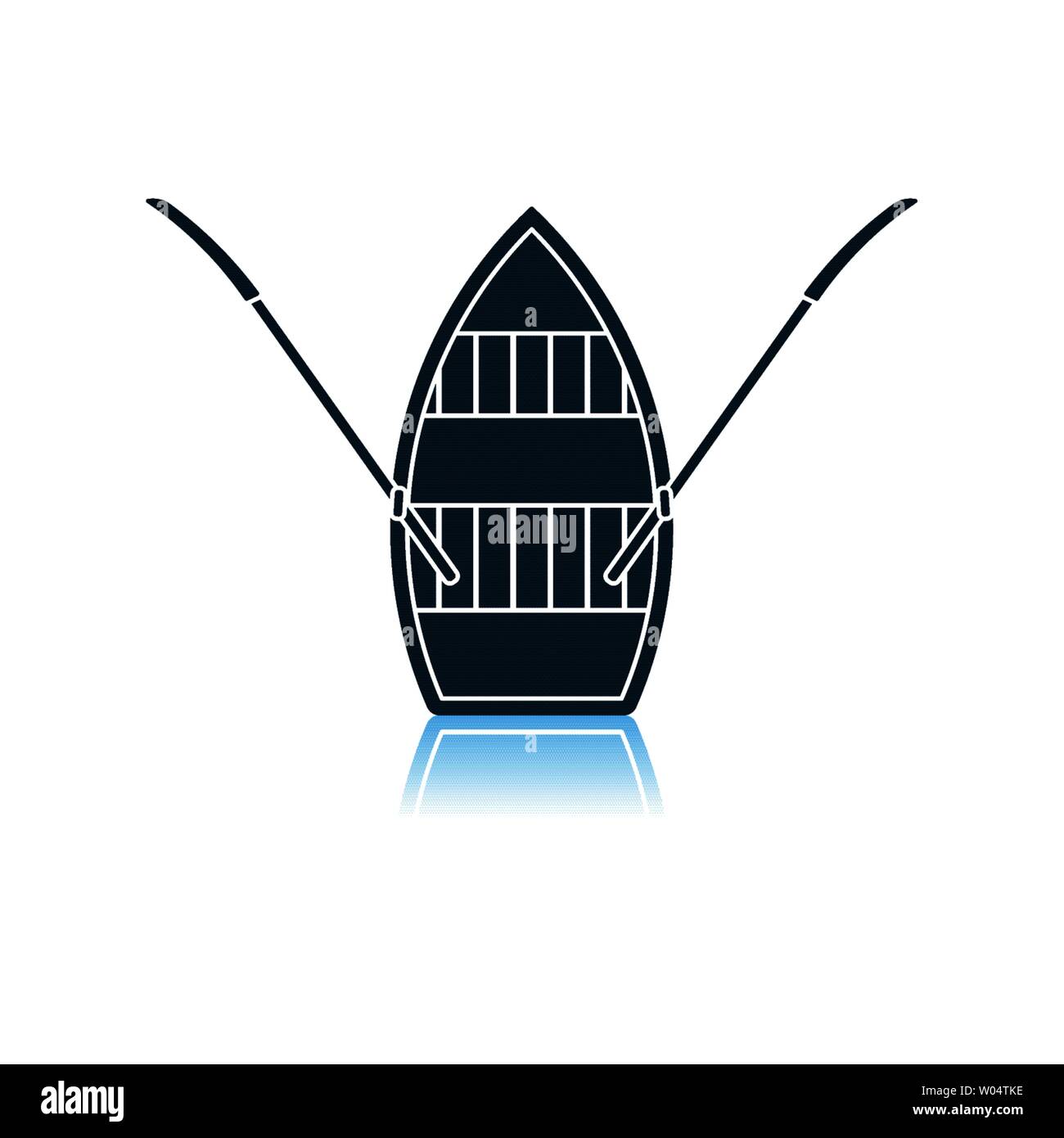 Tretboot Symbol. Schatten Reflexion Design. Vector Illustration. Stock Vektor