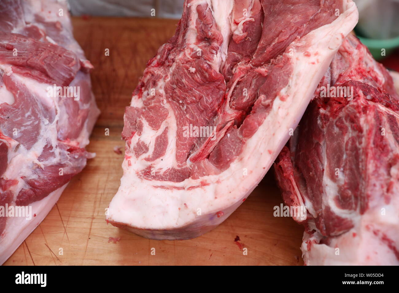 Frisches Schweinefleisch Stockfoto