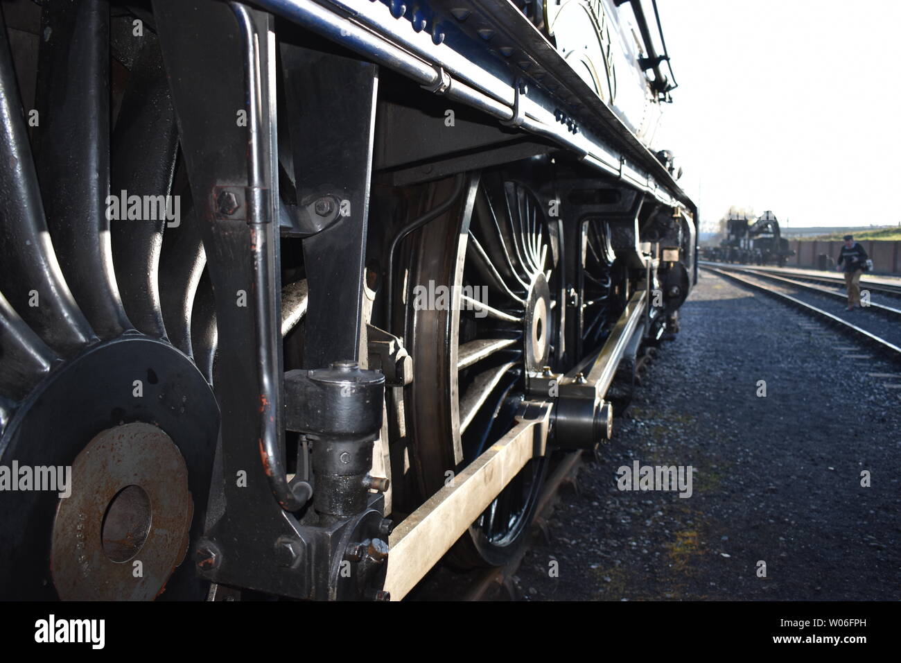 Dampfmaschine Räder auf Didcot Steam Railway Stockfoto