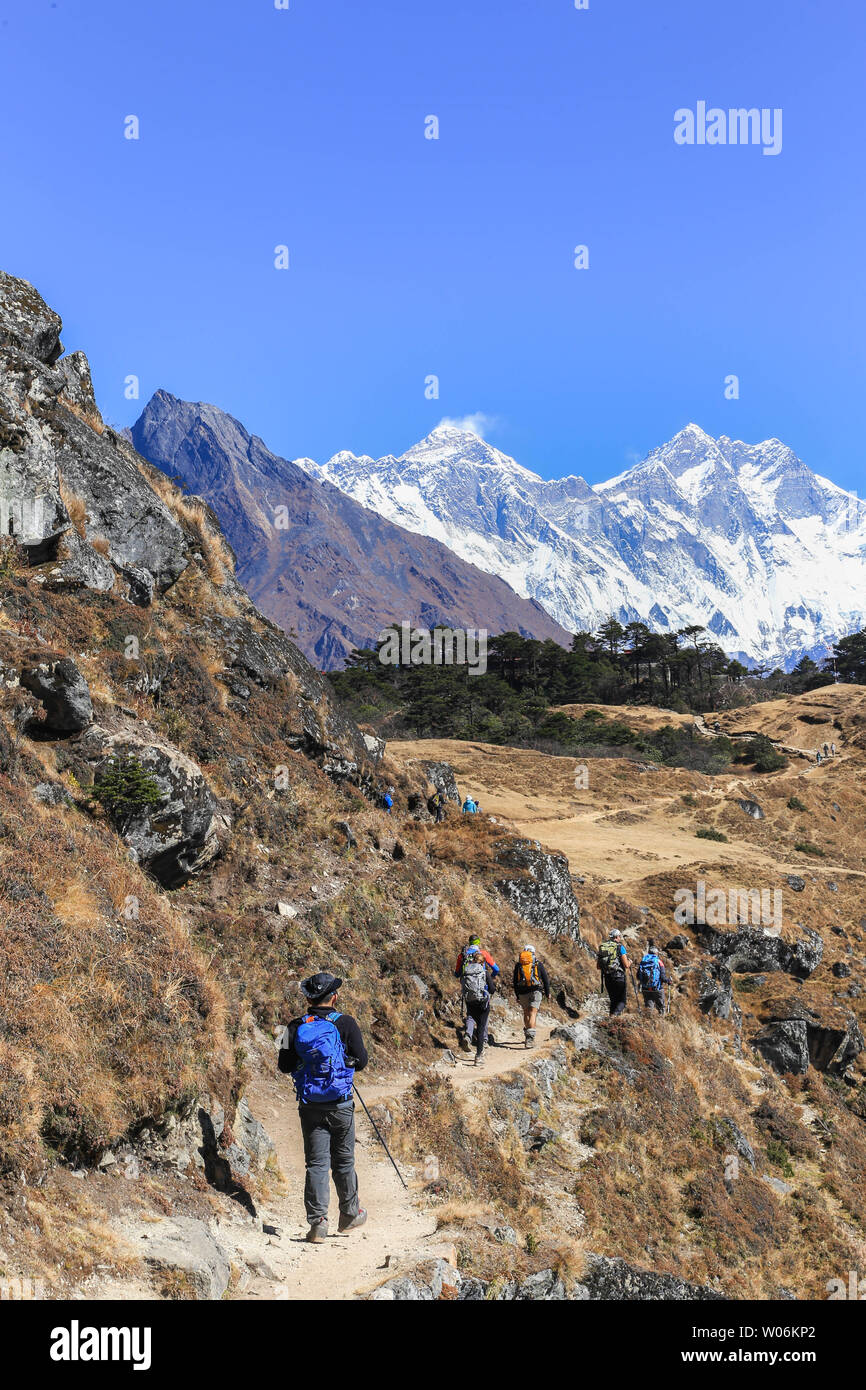 Everest Base Camp Trek, Sagarmatha Nationalpark, Nepal Stockfoto