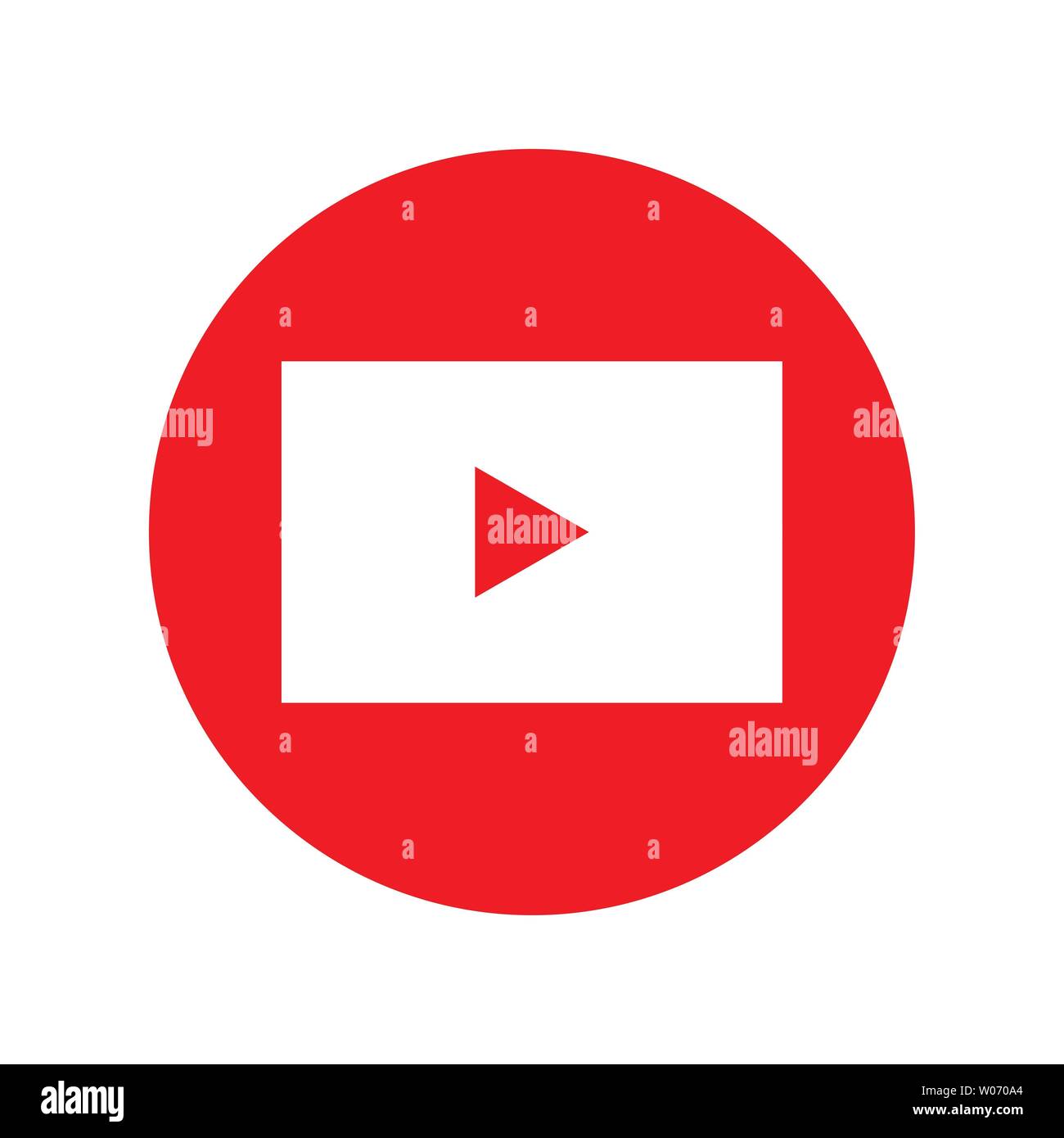Schaltfläche "Wiedergabe" auf das Symbol Vektor. play video Logo. Perfekt für Website, App, Design, Muster, etc. Stockfoto