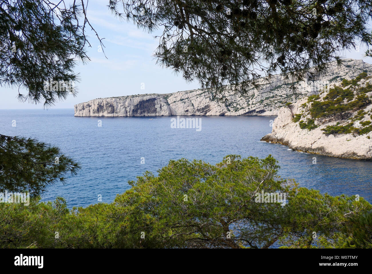 Calanque Sugiton kap Morgiou aus gesehen, Calanques von Marseille, Bouches-du-Rhône, Frankreich Stockfoto
