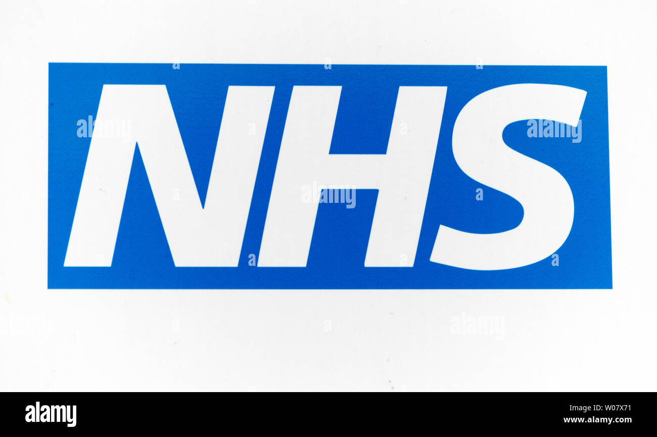 NHS Health Abmelden Seite ein Krankenhaus in London, Großbritannien Stockfoto