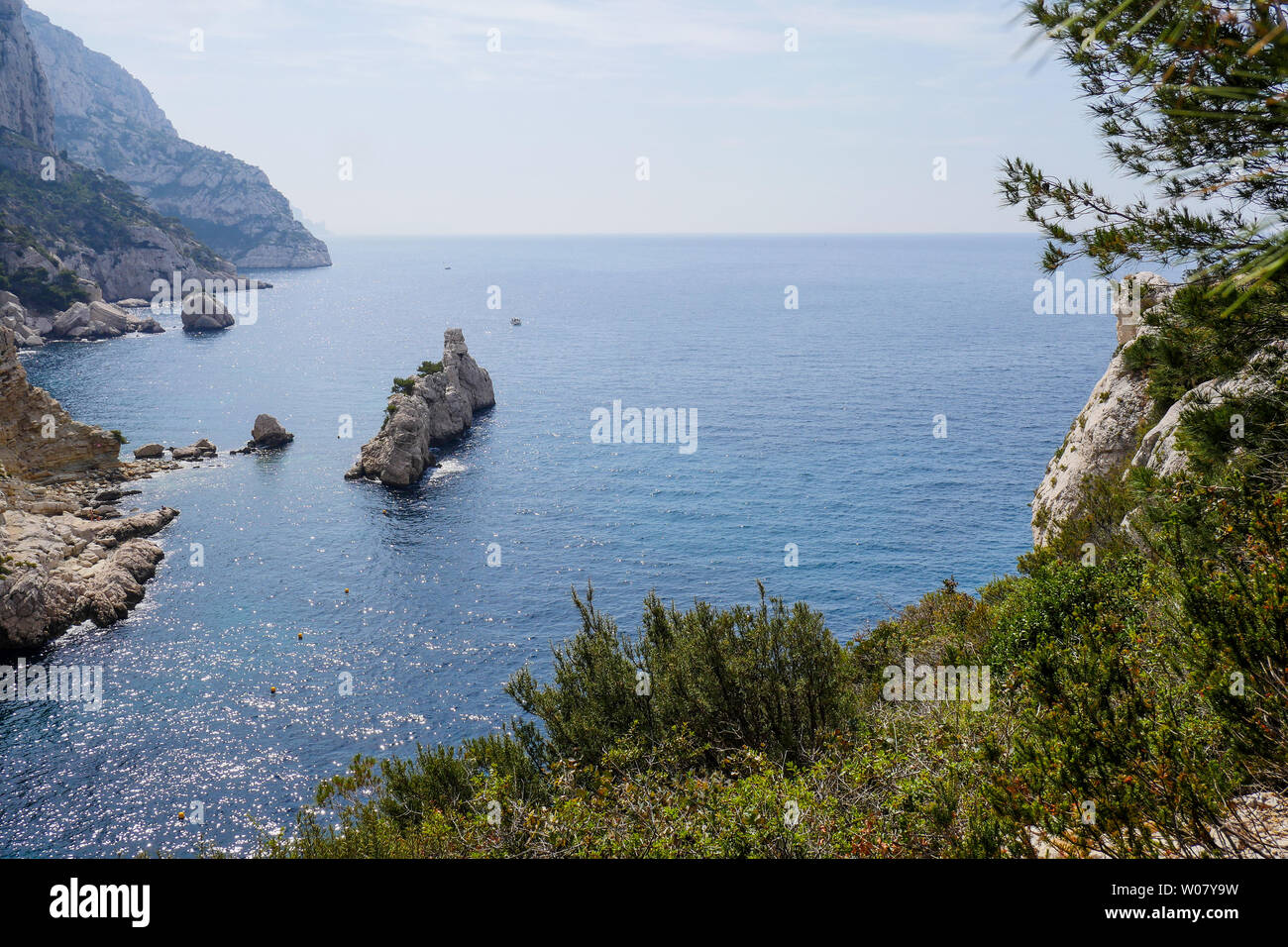 Calanque Sugiton, Calanques von Marseille, Bouches-du-Rhône, Frankreich Stockfoto