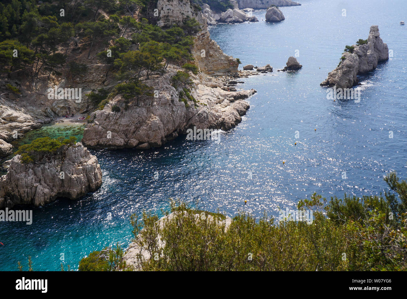 Calanque Sugiton, Calanques von Marseille, Bouches-du-Rhône, Frankreich Stockfoto