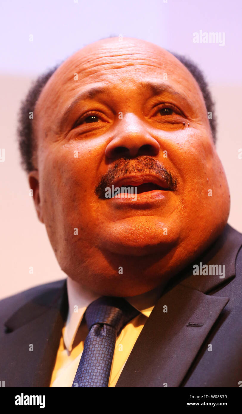 Martin Luther King III, spricht über seinen Vater, den späten Martin Luther King jr. und sein Leben als Er wuchs während einer Bank von Amerika Unternehmen treffen in St. Louis am 17. Januar 2019. King III ist der älteste Sohn und älteste lebende Kind der bürgerlichen Rechte Führer Martin Luther King Jr. und Coretta Scott King. Foto von Bill Greenblatt/UPI Stockfoto