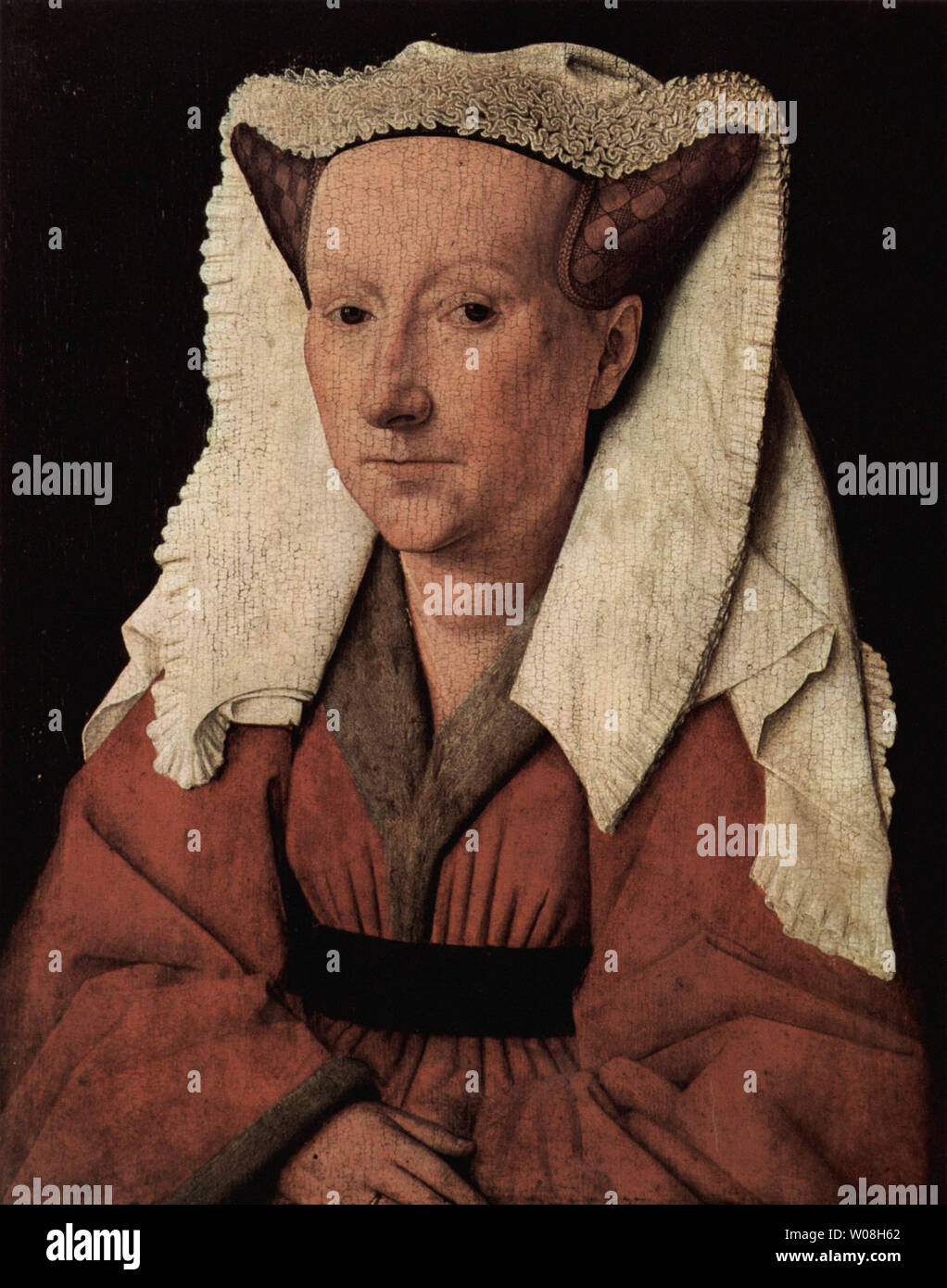 Jan van Eyck - Porträt Margaret Van Jan van Eyck 1439 Stockfotografie ...
