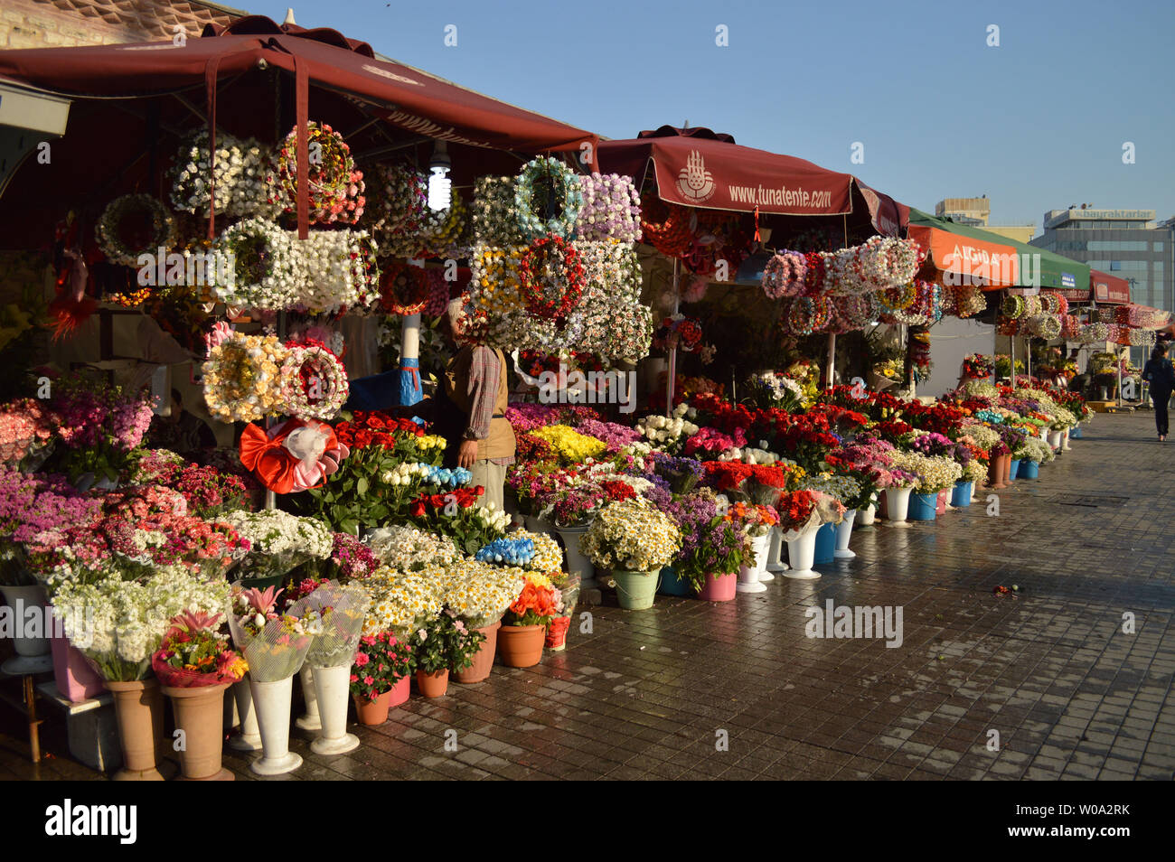 Schönen Blumenmarkt am Taksim-Platz in Istanbul, Türkei Stockfoto