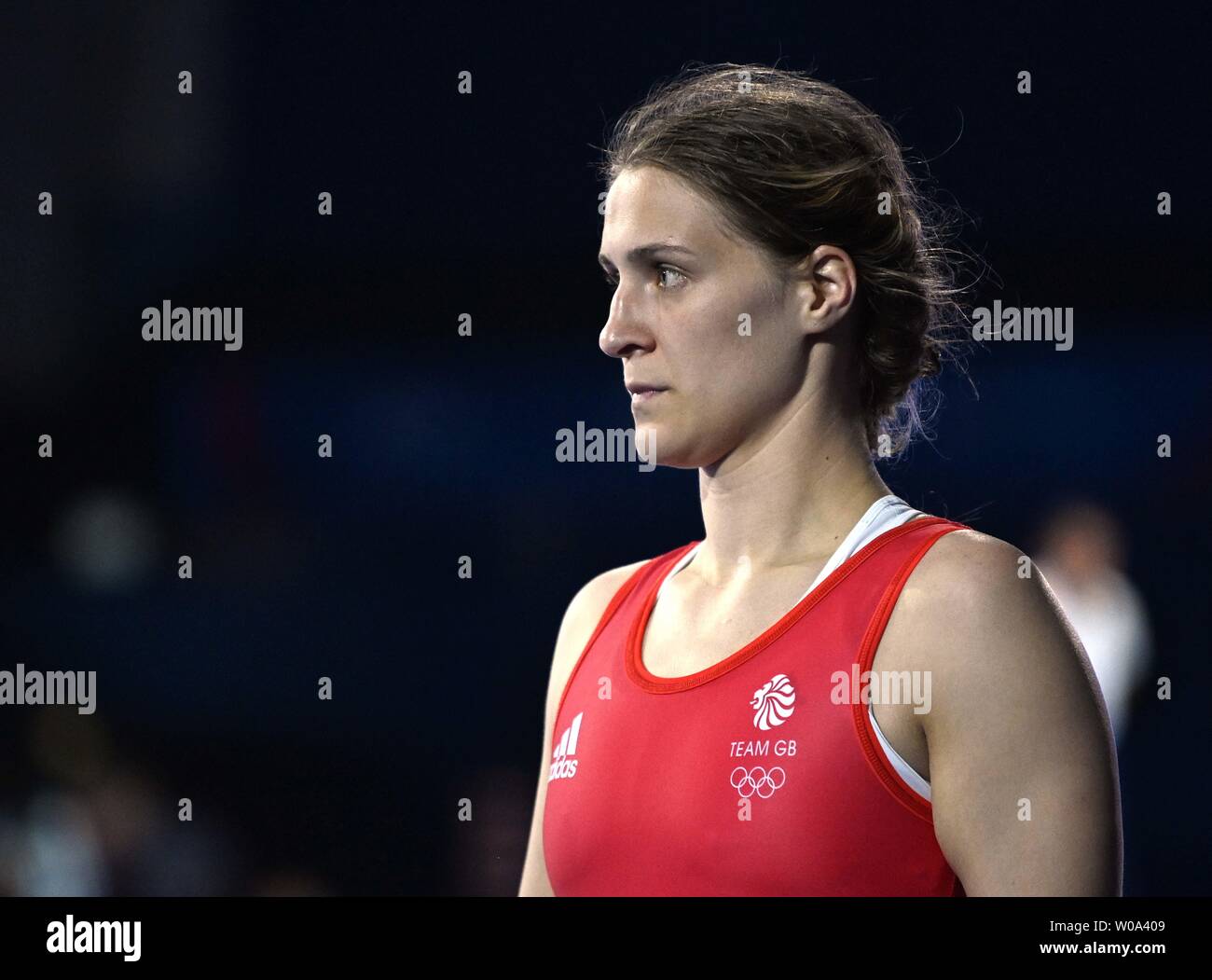 Minsk. Belarus. 27. Juni 2019. Georgina Nelthorpe (GBR) beteiligt sich an der Wrestling Turnier an der 2. europäischen Spiele. Kredit Garry Bowden/SIP-Foto Agentur/Alamy leben Nachrichten. Stockfoto