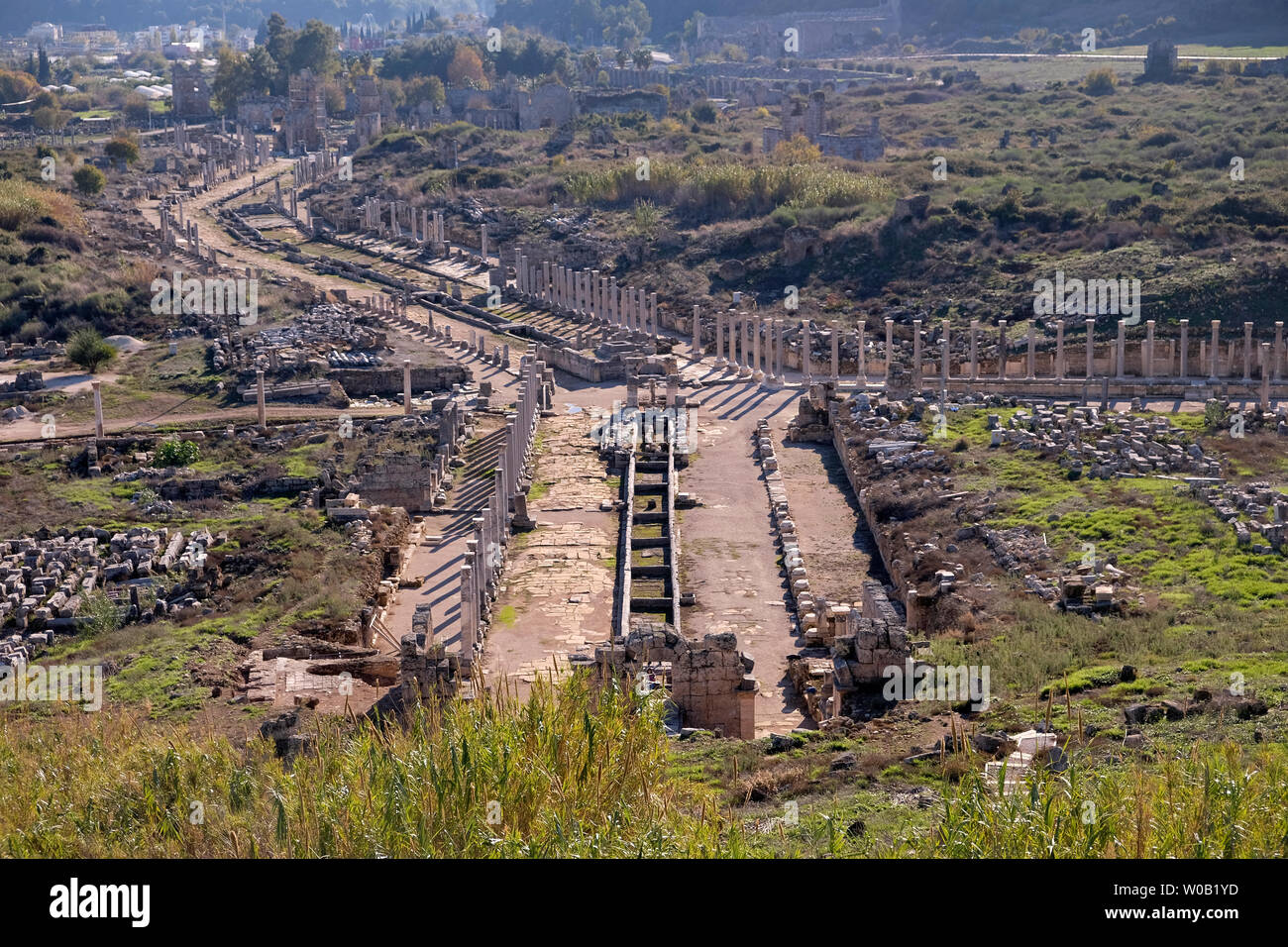 Perge oder Perge war eine antike anatolischen Stadt in der modernen Türkei, einst die Hauptstadt von pamphylien Secunda, jetzt in Antalya Stockfoto