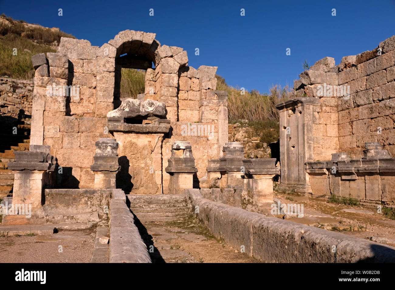 Perge oder Perge war eine antike anatolischen Stadt in der modernen Türkei, einst die Hauptstadt von pamphylien Secunda, jetzt in Antalya Stockfoto