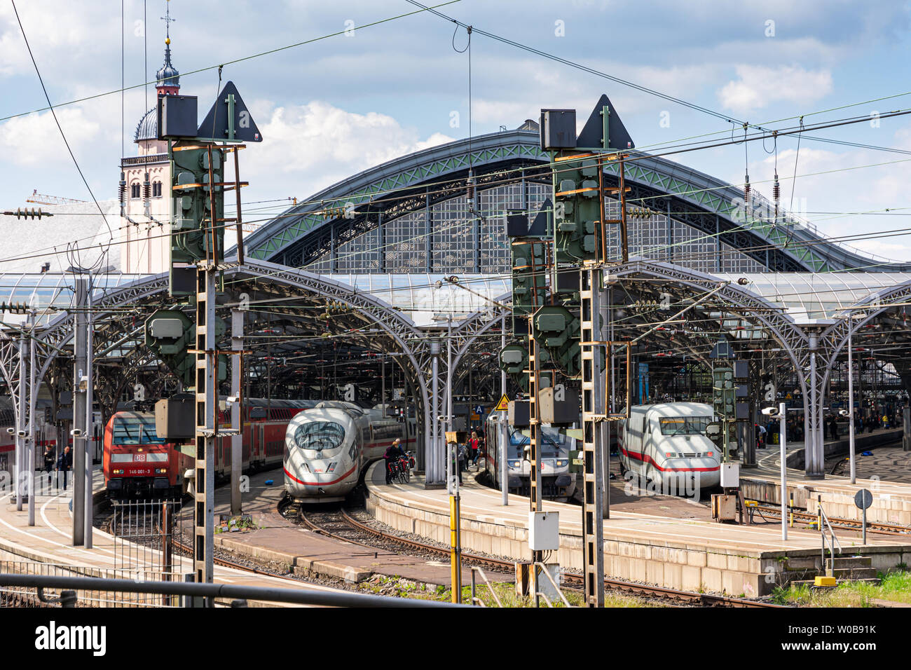 Köln, Deutschland - 12. Mai: Der Hauptbahnhof Köln, Deutschland, am 12. Mai 2019. Stockfoto