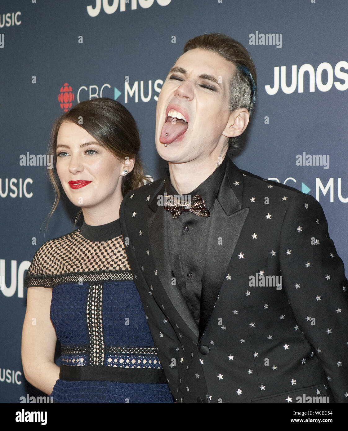 Marianas Graben ankommen auf dem roten Teppich an der JUNO Broadcast Awards 2018 in Vancouver, British Columbia, 25. März 2018. Foto von Heinz Ruckemann/UPI Stockfoto