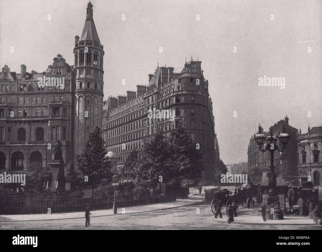 Themse Ufer Nationalliberalen Club Hotel Metropole Avenue Theater 1896 Stockfoto