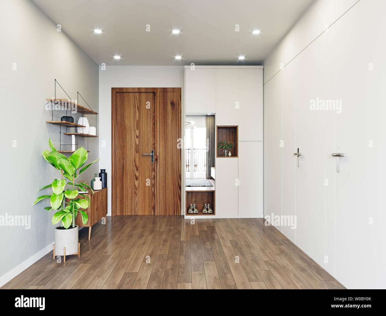 Moderne Eingang interior design. 3D-rendering Konzept Stockfoto