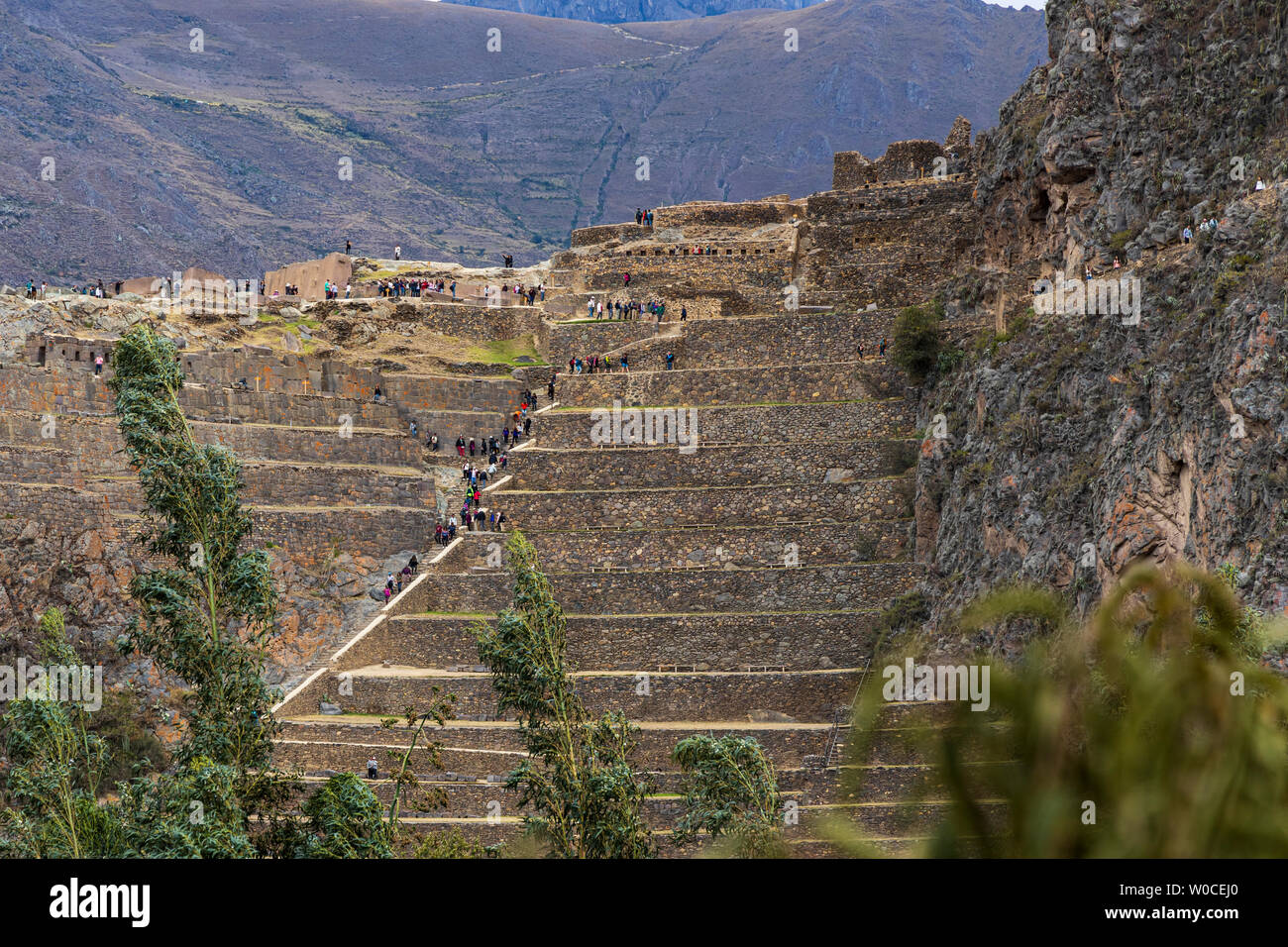 Inka Watana archäologische Stätte in Cusco, Sacred Valley, Peru, Südamerika Stockfoto