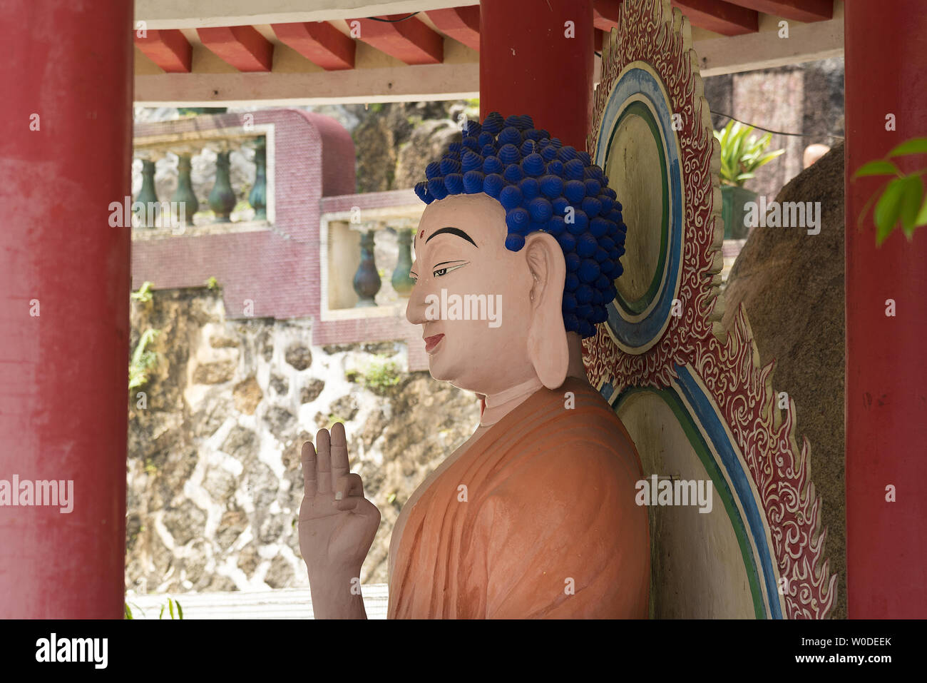 Kek Lok Si Tempel, Buddha Statue Detail; Insel Penang, Malaysia Stockfoto