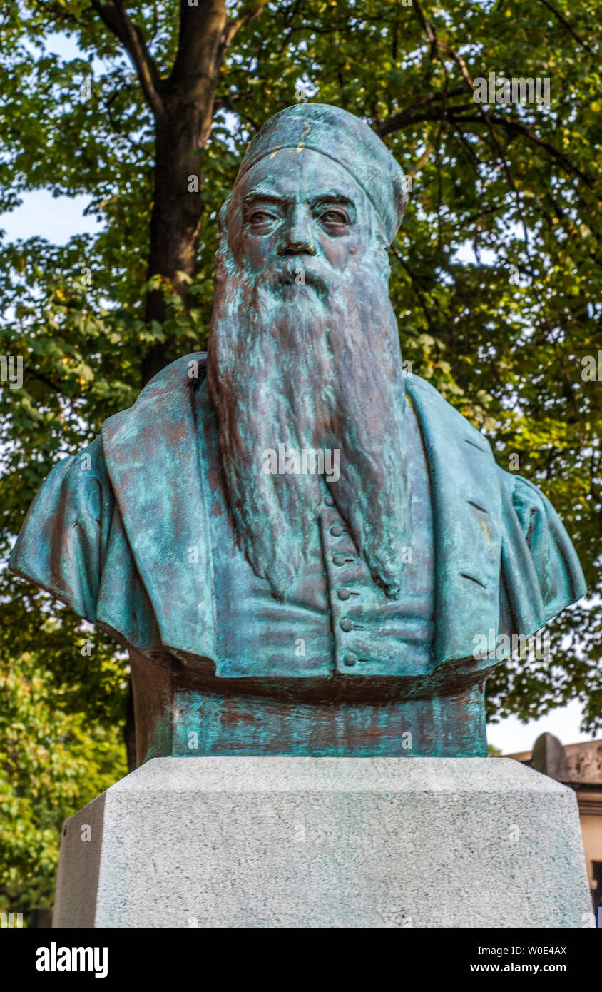 Frankreich, 14. arrondissement von Paris, Montparnasse Friedhof, Büste des Bildhauers François Rude (1784-1855) auf seinem Grab Stockfoto