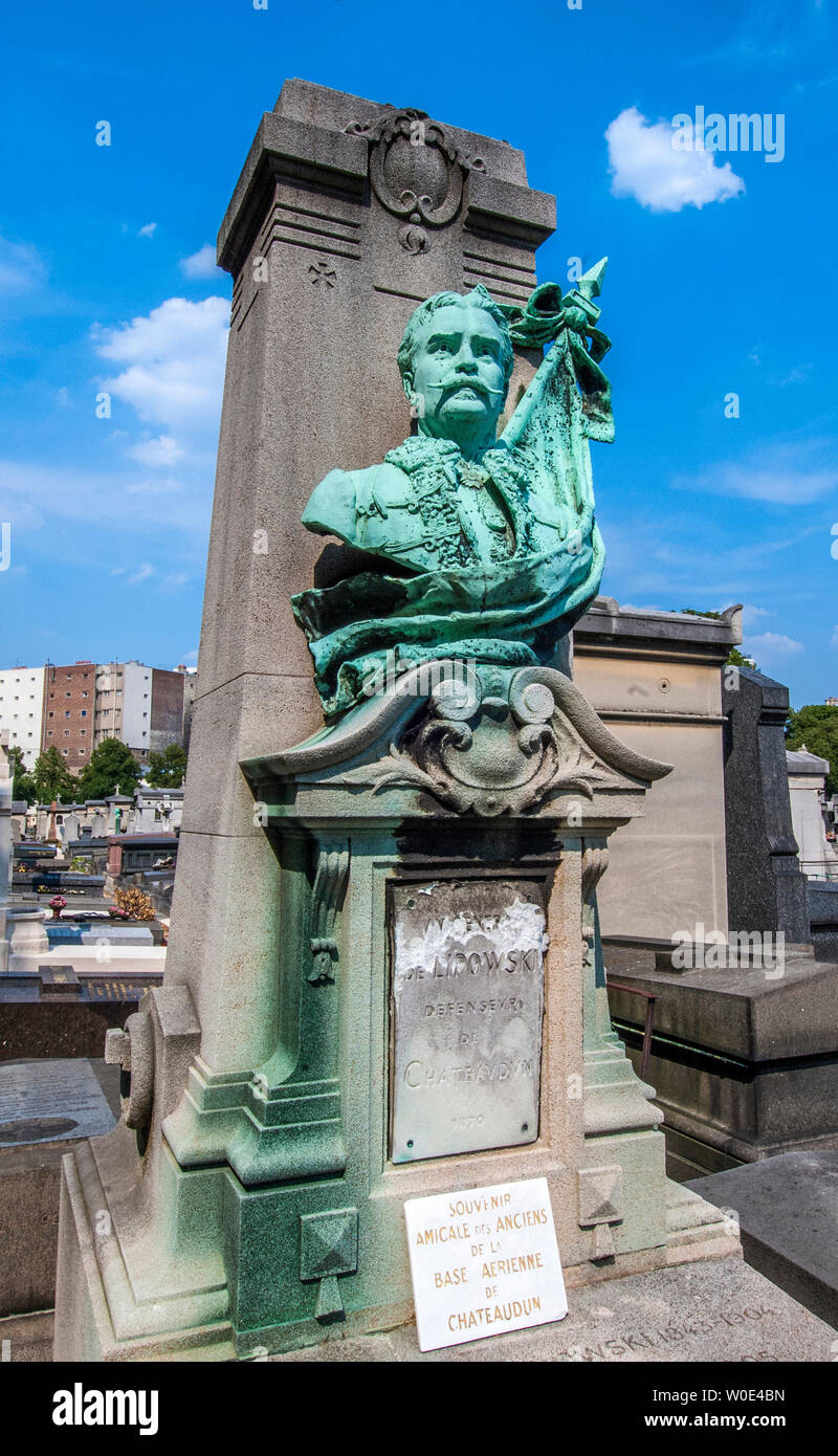 Frankreich, 14. arrondissement von Paris, Montparnasse Friedhof, Grabmal von General Graf Ernest de Lipowski (1843-1904) Stockfoto