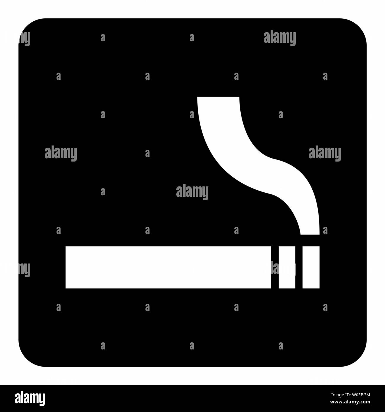 Eine schwarze und weiße Rauchen Symbol Abbildung Stock Vektor