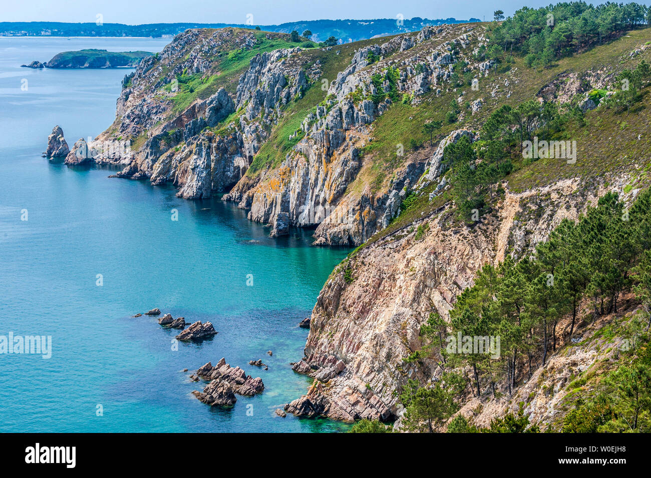 Frankreich, Bretagne, Crozon Halbinsel, zwischen Raguénez und Très-Bellec Stockfoto