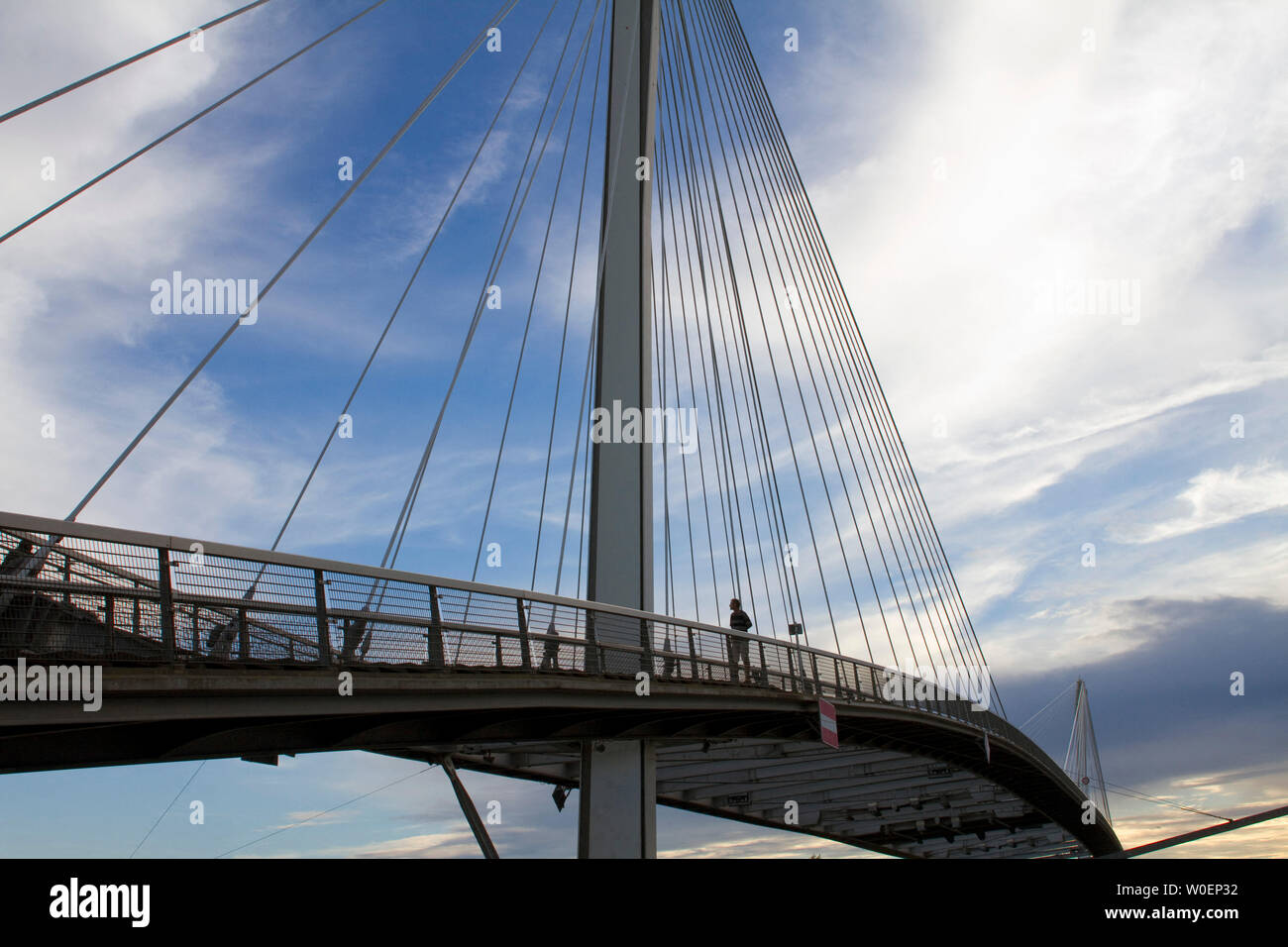 Frankreich, Straßburg, 67, Deux Rives Brücke über den Rhin Fluss Stockfoto