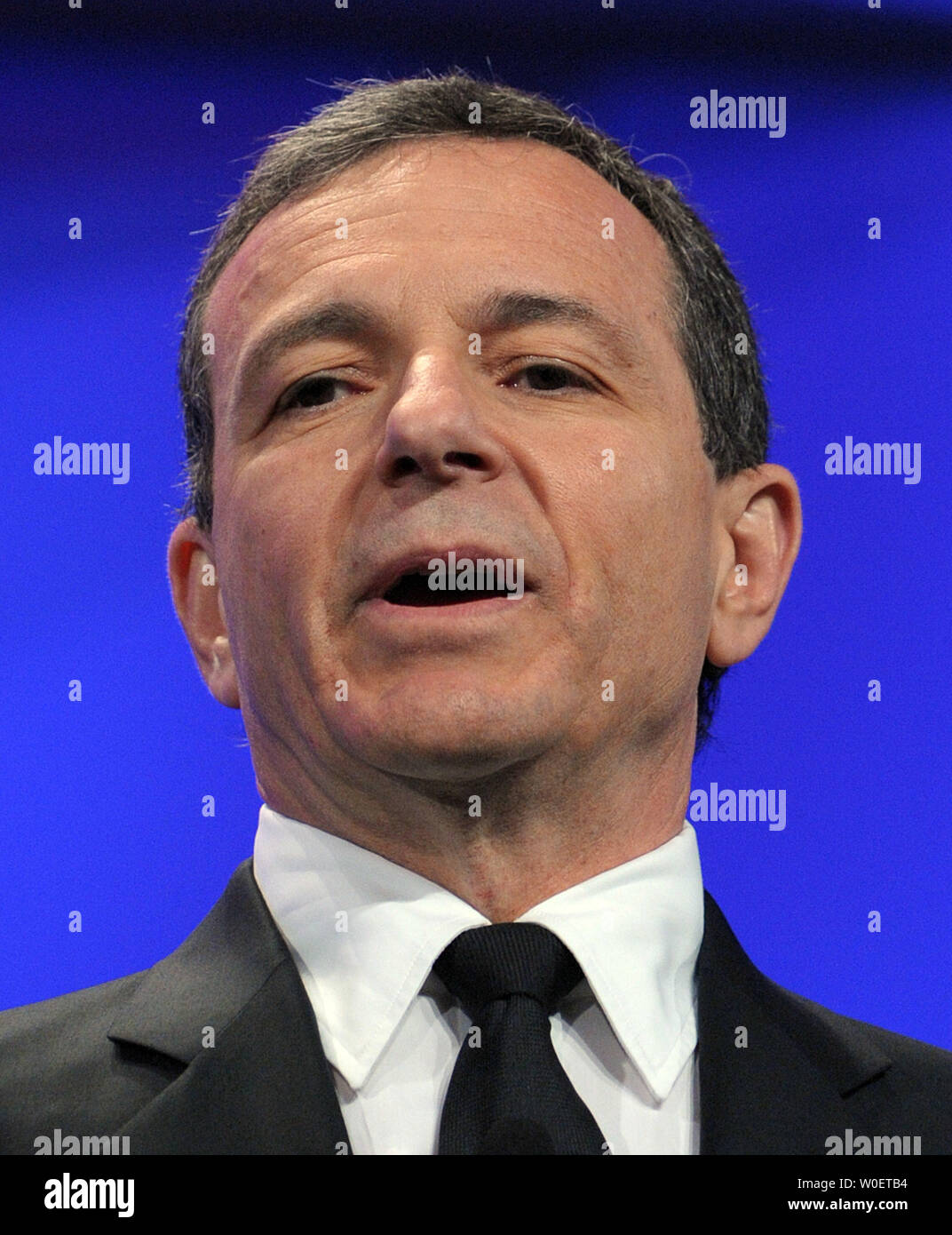 Walt Disney Company President und CEO Robert Iger liefert seiner Rede während der nationalen Kabel- und Telecommunications Association (Ncta) Kabel Show '09 Fall in Washington am 2. April 2009. (UPI Foto/Roger L. Wollenberg) Stockfoto