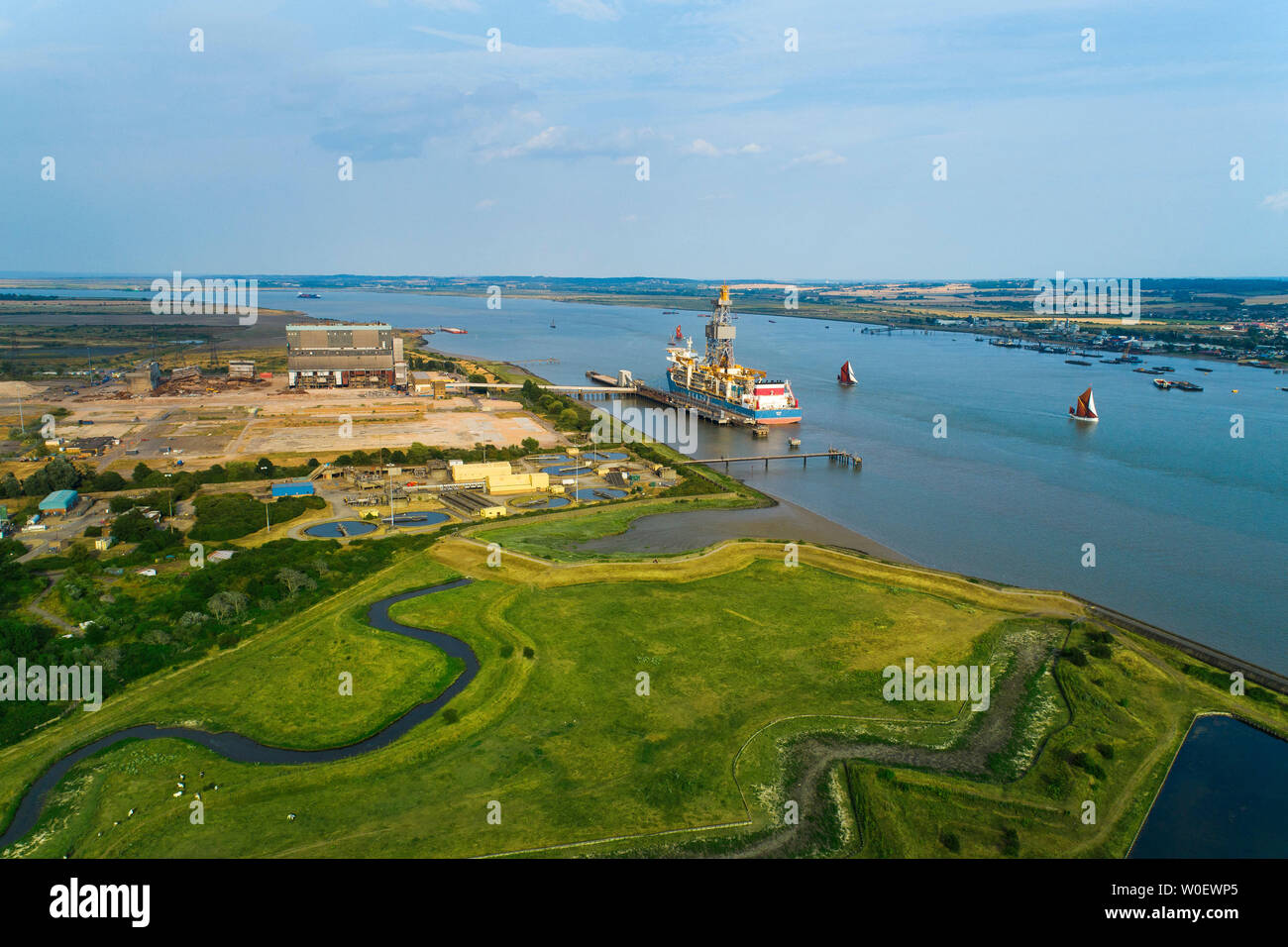 Vereinigtes Königreich, England. Tilbury, Thermark Bollwerk, West Tilbury Blockhaus Stockfoto
