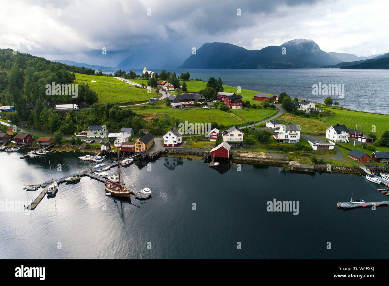 Europa, Norwegen, Otnesbrygga Stockfoto