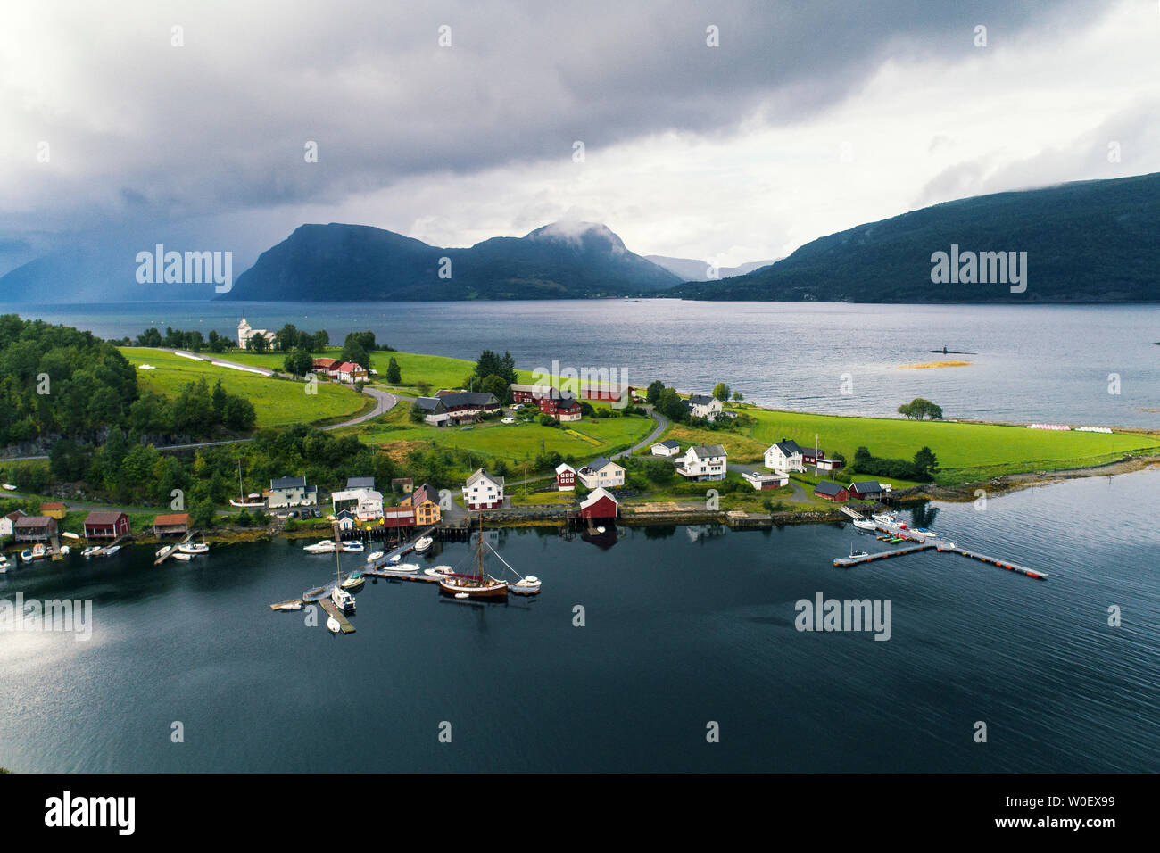 Europa, Norwegen, Otnesbrygga Stockfoto