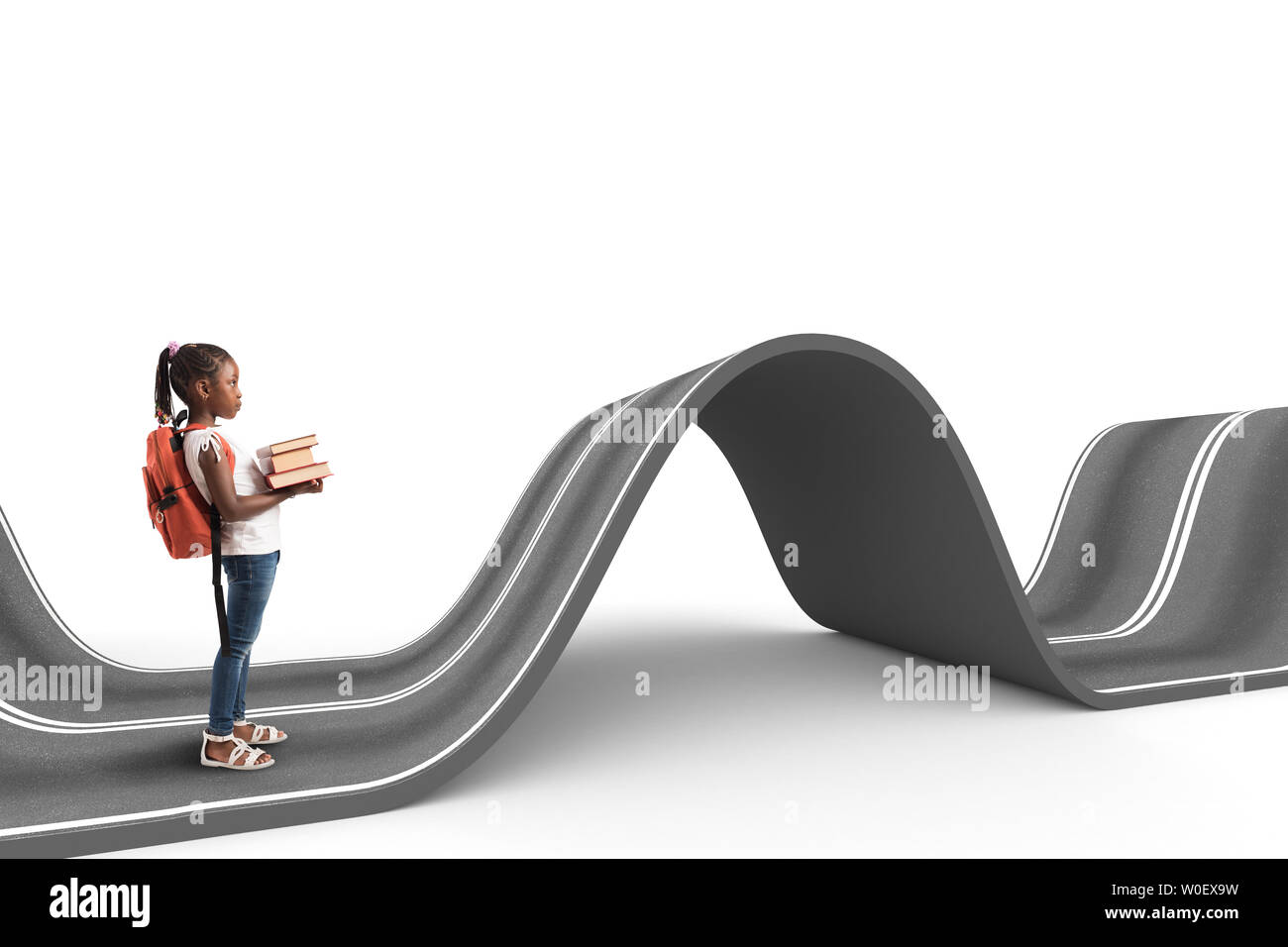 Schwieriger Weg. 3D Rendering Stockfoto