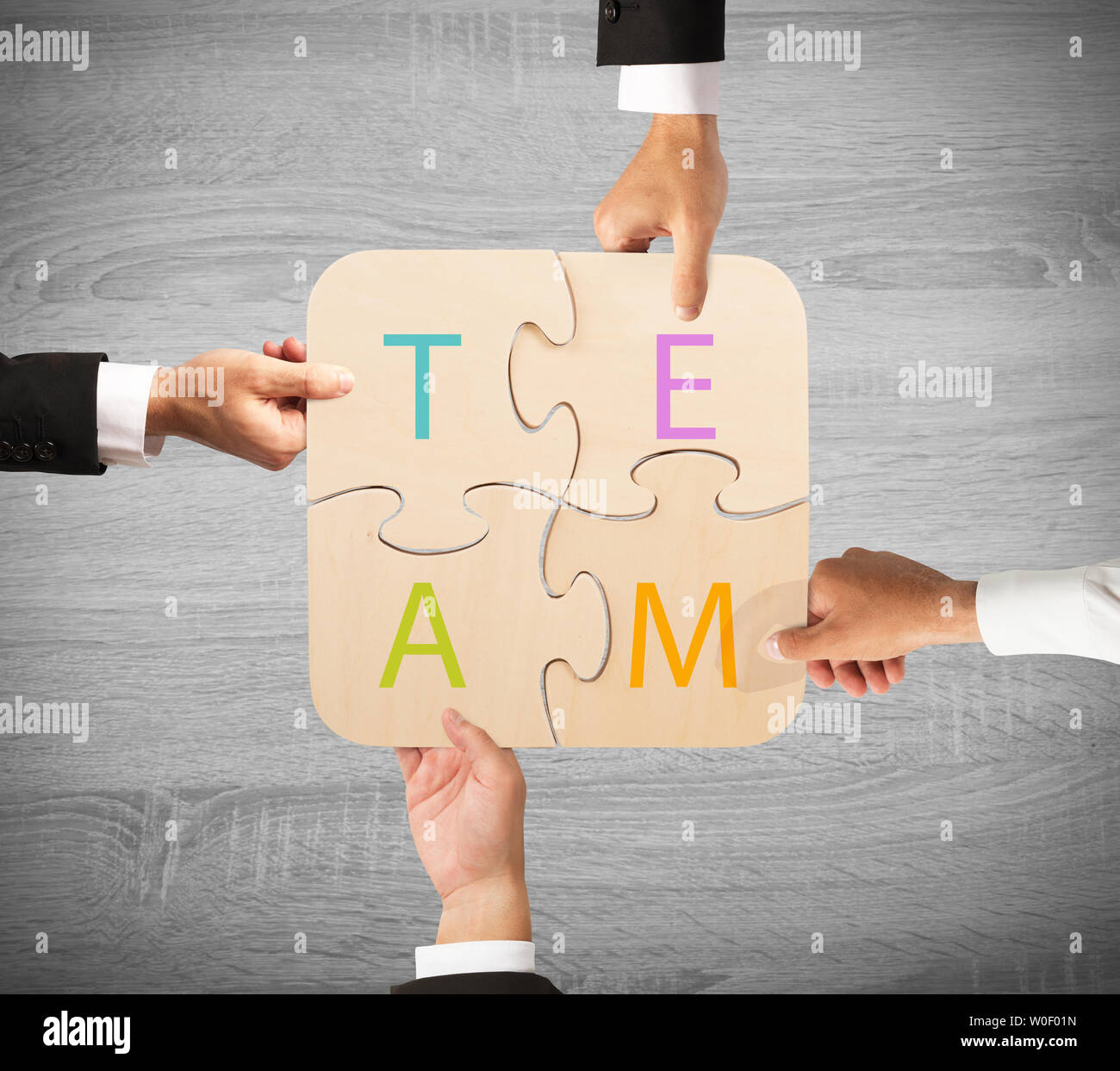 Geschäft Teamarbeit puzzle Stockfoto