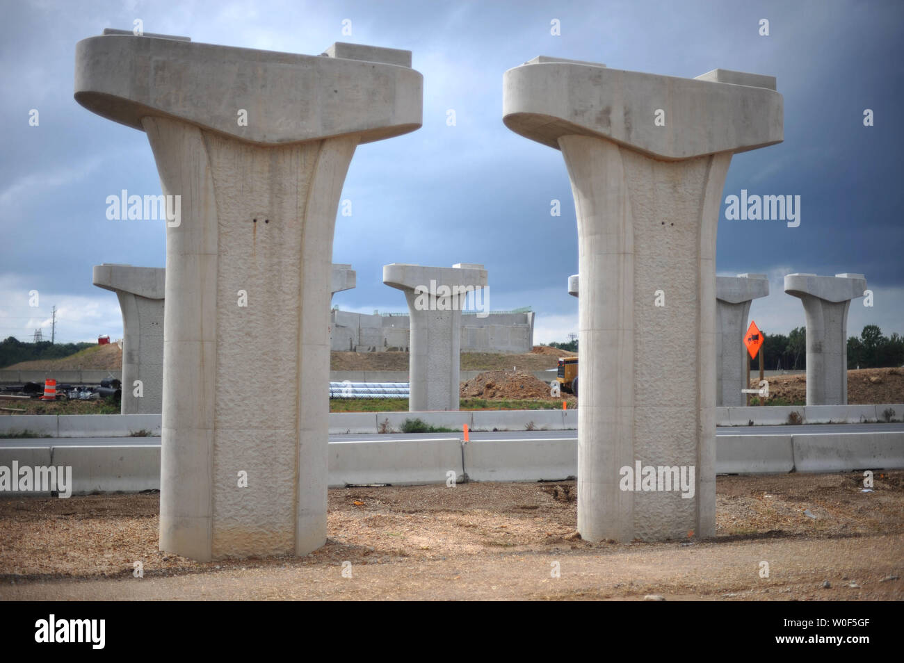 Die MD-Rt. 200, Intercounty Connector, Baustelle in der Nähe der Autobahn 95 ist in Maryland am 2. August 2009 gesehen. Das Konjunkturpaket hat erlaubt, sich auch weiterhin für den Transport solcher Projekte beginnen. UPI/Kevin Dietsch Stockfoto