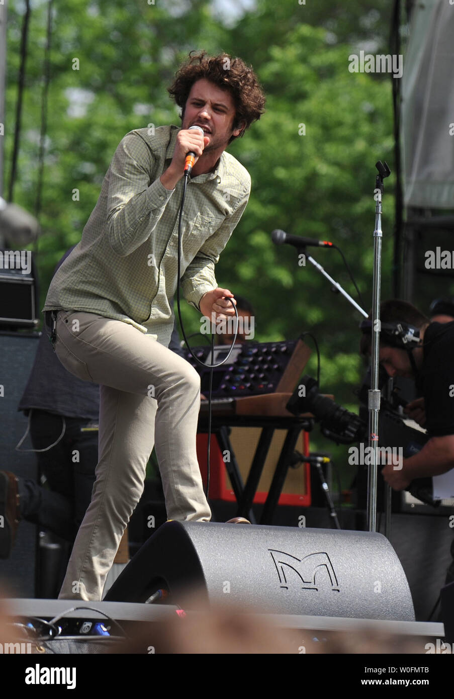 Passion Pit führt während der Klima Rally Konzert zu Ehren des 40. Jahrestags des Earth Day, in Washington am 25. April 2010. UPI/Kevin Dietsch Stockfoto