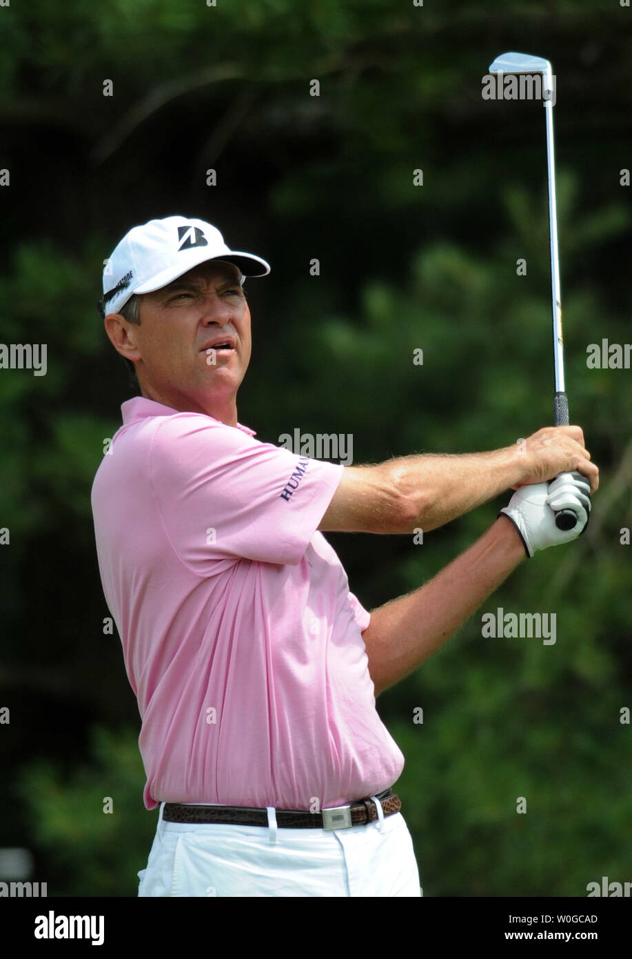 Davis Love III Zugriffe auf die Gleichheit - drei dritten Bohrung während der dritten Runde der US Open Golf Meisterschaft am Congressional Country Club in Bethesda, Maryland am 18. Juni 2011. UPI/Pat Benic Stockfoto