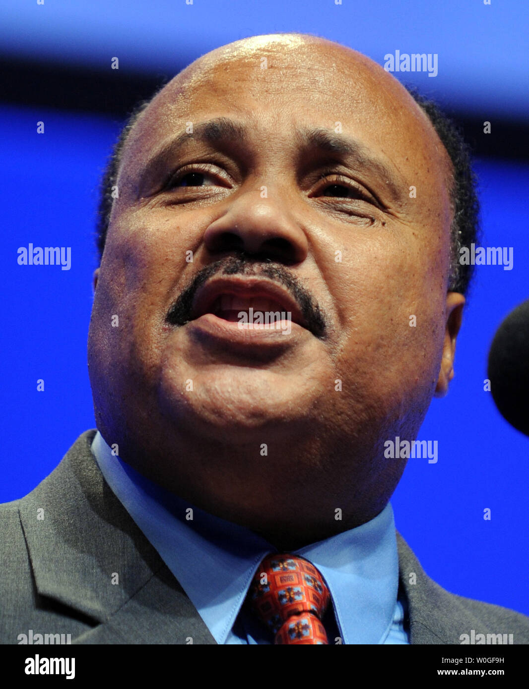 Martin Luther King III spricht während der 'Ehren, Vergangenheit, Gegenwart, Zukunft Pioniere Bürgerrechte Pioniere Mittagessen in Washington, DC, am 25. August 2011. Die Veranstaltung ist eine von vielen, die bis zur Hingabe des Martin Luther King, Jr., Mahnmal fuer 28. August geplant. UPI/Roger L. Wollenberg Stockfoto