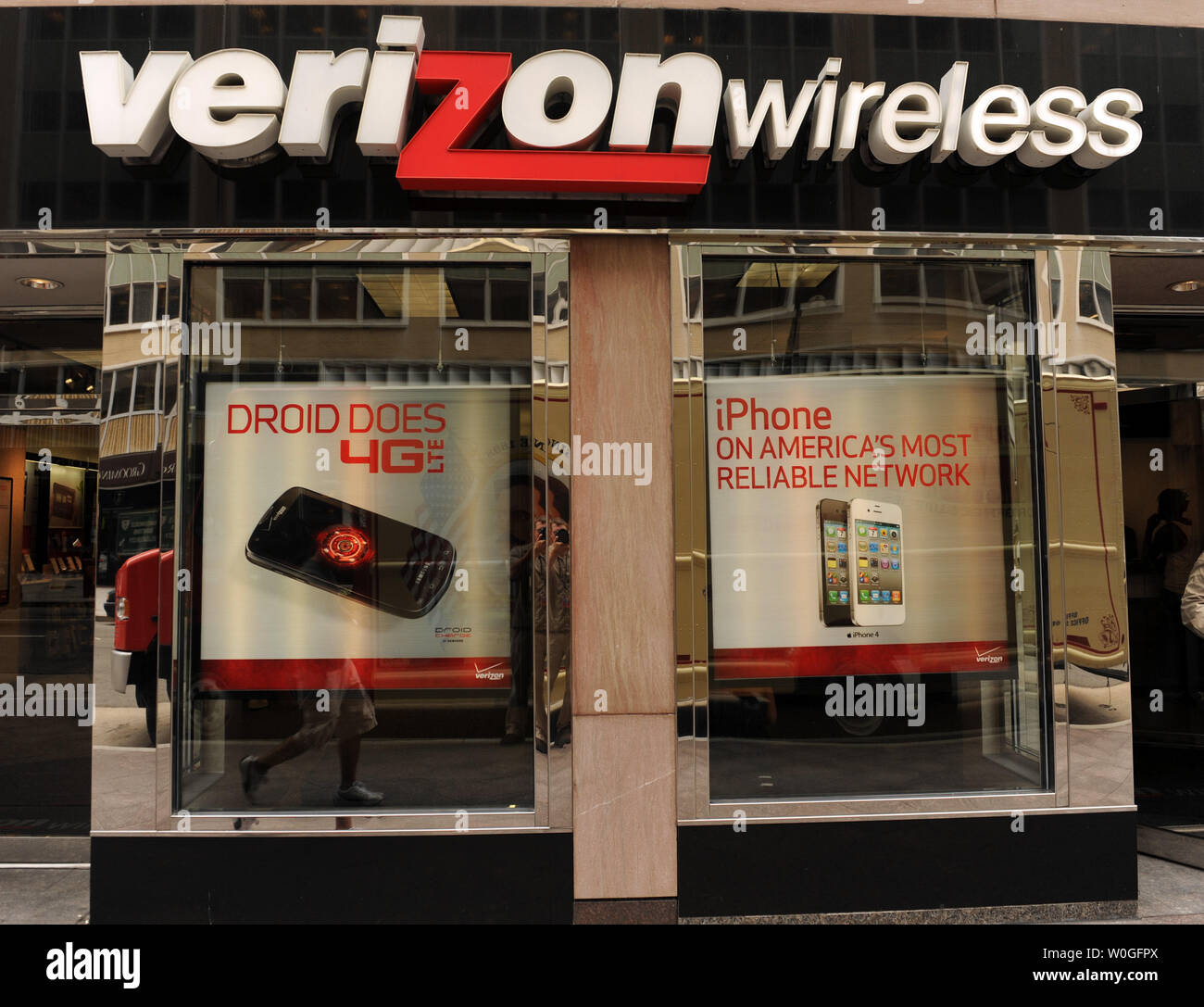 Einen Verizon Wireless Store ist in Washington am 1. September 2011 gesehen. UPI/Roger L. Wollenberg Stockfoto