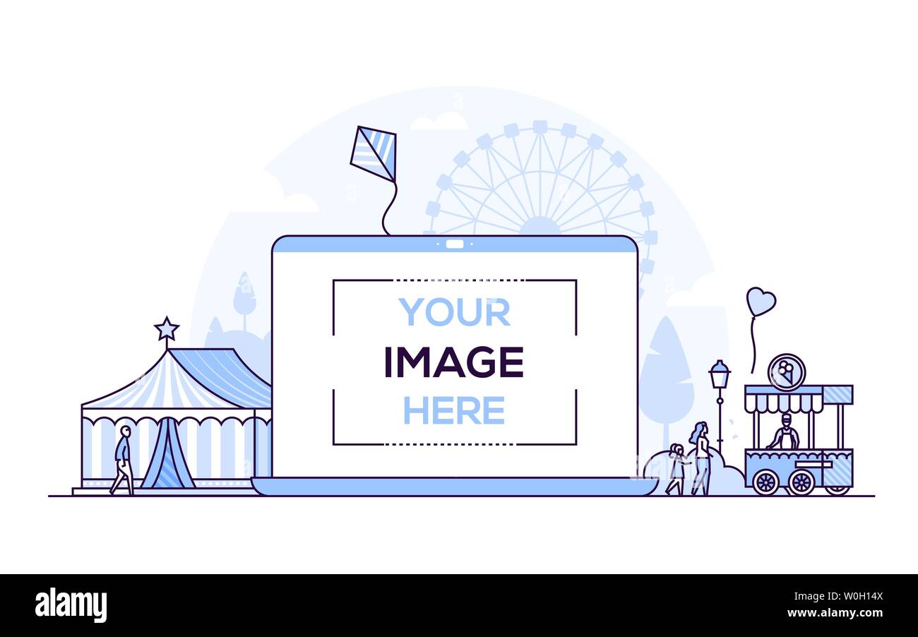 Vergnügungspark - Line Design Stil Vector Illustration Stock Vektor