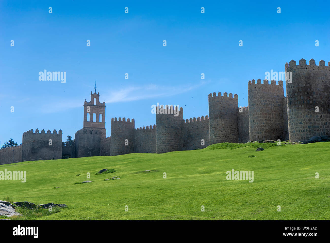 Mittelalterliche Stadtmauer von Avila, Spanien Stockfoto