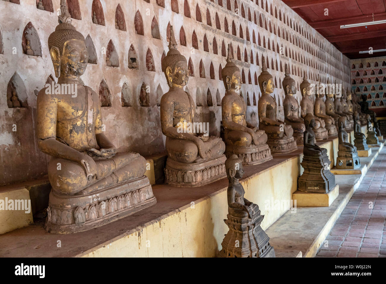 Buddhas, Wat Si Saket, buddhistisches Kloster, Vientiane, Laos | Buddhas im Wat Si Saket buddhistische Kloster in Vientiane, Laos | Stockfoto