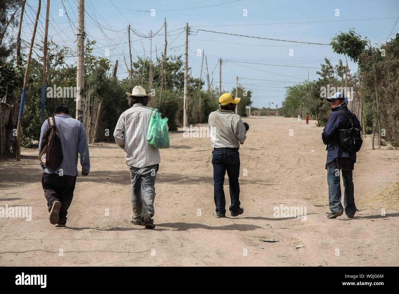 Jornaleros Veracruzanos y Oaxaqueños con salarios de 100 a 150 Pesos diarios finalizan un dia Mas de Trabajo en El Campo San Carlisto llamado ¨ ¨ s en el que por Estas fechas se levanta La cosecha de calabazas a la que también llaman ¨ ¨ Cabocha. . Niños como Mari Cruz Lopez, José Angel, Marisol, Engel, Daniel, Jenifer y Otros que ni siquiera saben Como se llaman Viven al Dia en Las calles De Su mayoria polvorientas descalsos algunos Sünde educación alguna, otros con enfermedades de la Piel. Stockfoto