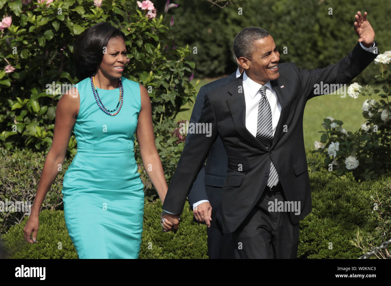 Us-Präsident Barack Obama und die First Lady der USA 2012 Olympischen und Paralympischen Teams am 14. September 2012 an das Weiße Haus in Washington begrüßen zu dürfen. UPI/Yuri Gripas. Stockfoto