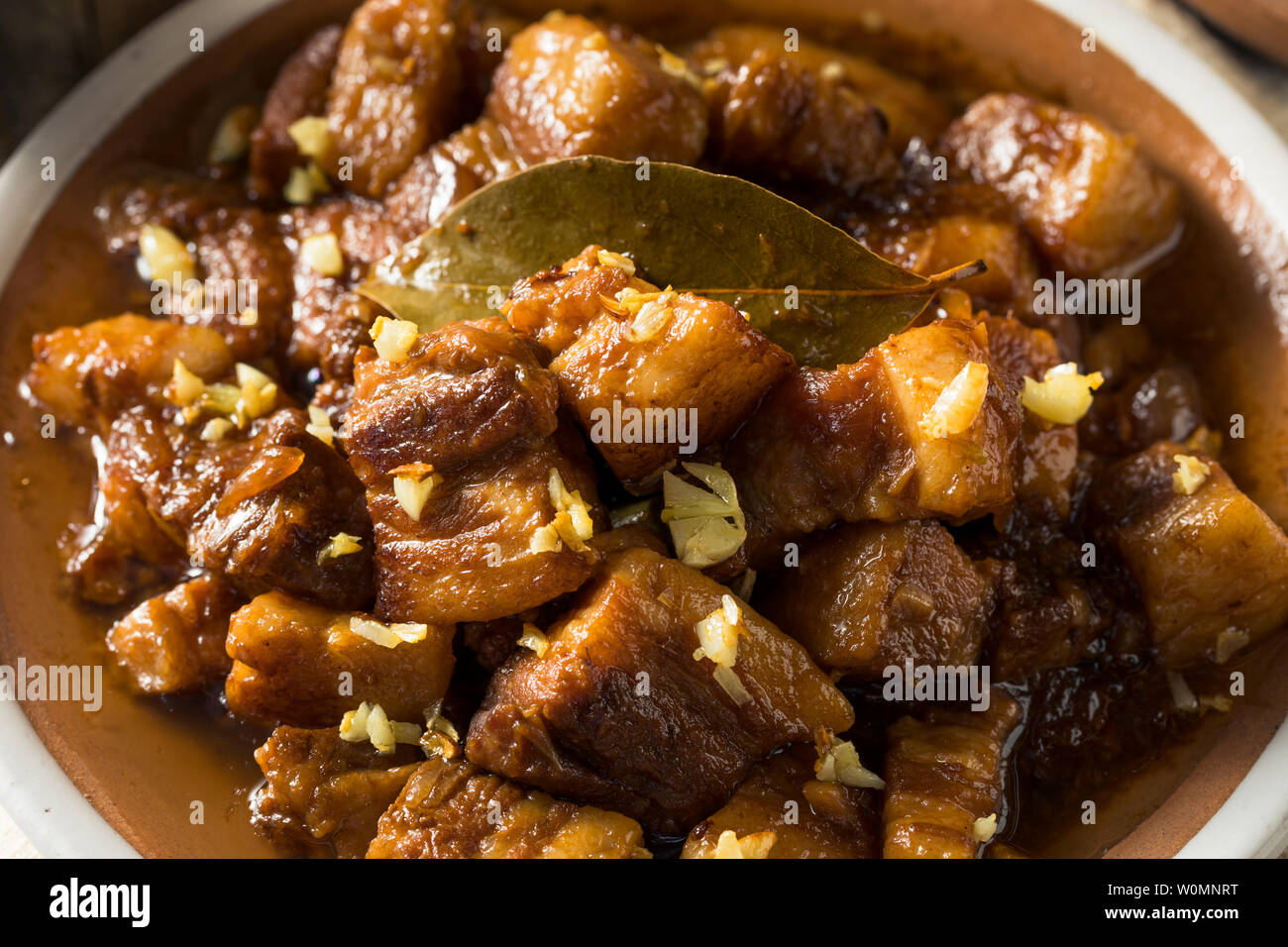 Hausgemachte Filipino Adobo Schweinefleisch mit Reis Stockfoto