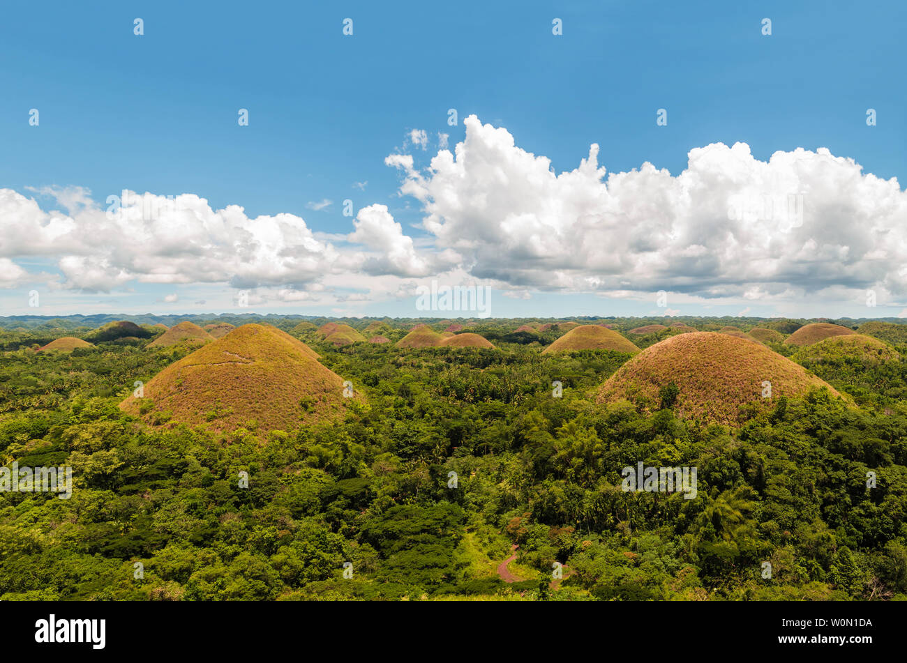 Chocolate Hills auf Bohol, Philippinen. Die Bohol berühmteste Touristenattraktion Stockfoto