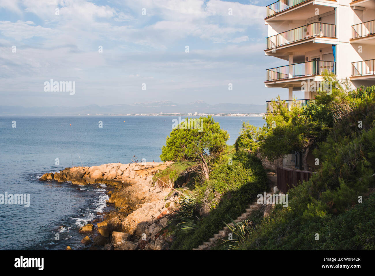 Einige Apartments in der Küste von Salou. Reiseziel in Katalonien, Spanien Stockfoto