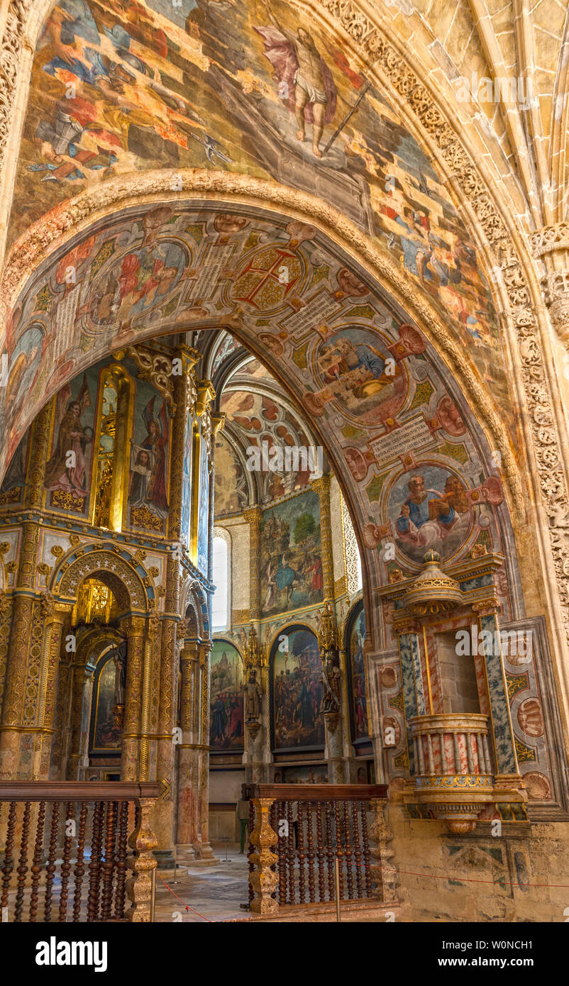 Beeindruckende Cuesta - runde Kirche im Kloster von Christus in Tomar, Portugal Stockfoto