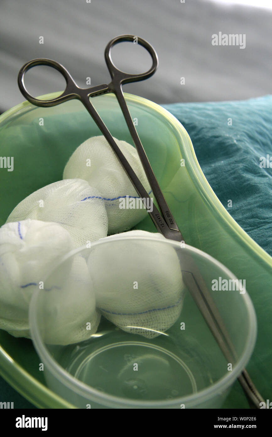 Nahaufnahme der chirurgischen Instrumente Stockfoto