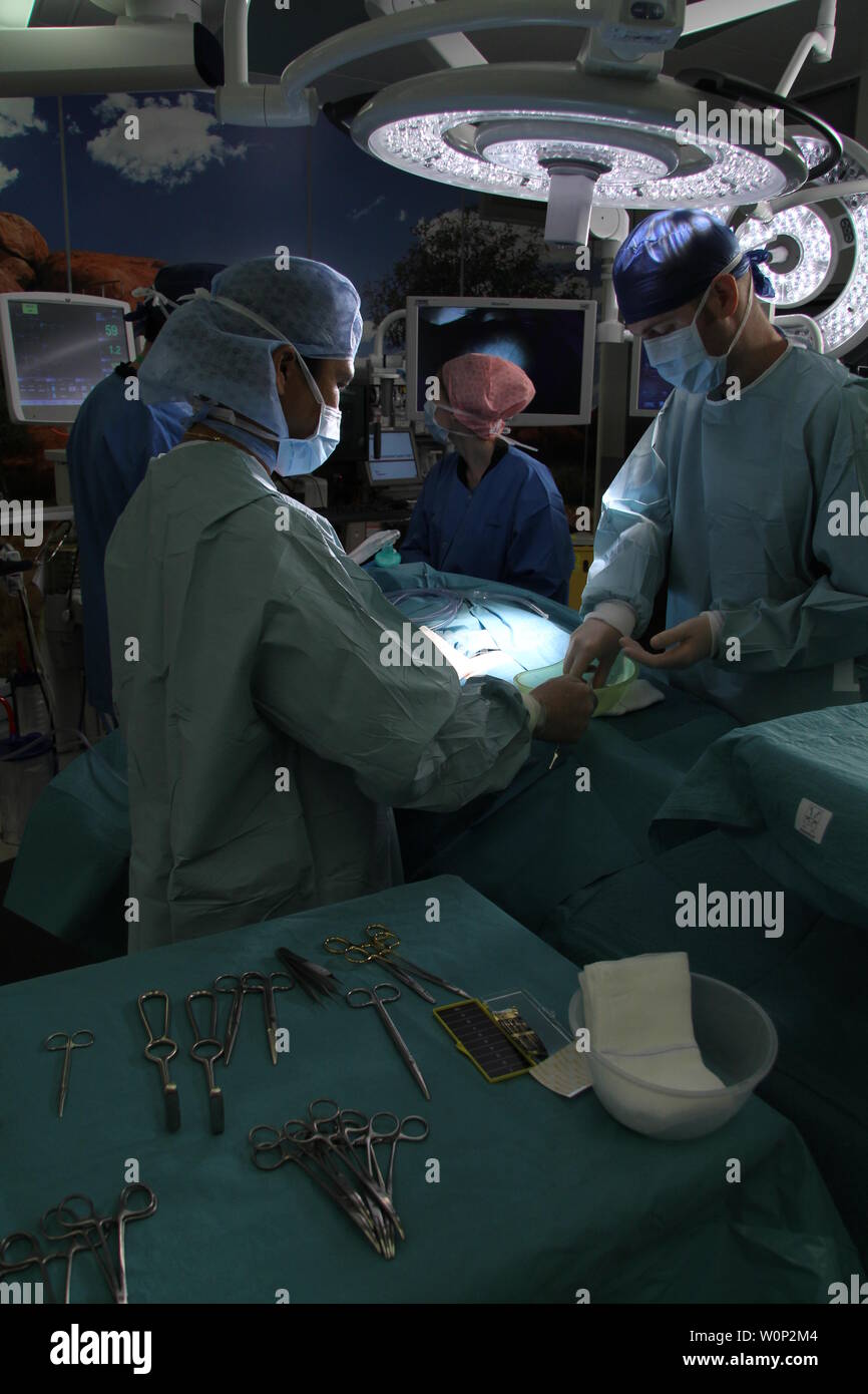 Ärzte und Krankenschwestern Chirurgie Vorformen Stockfoto